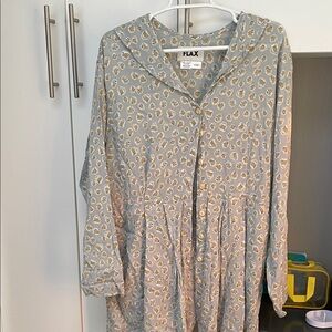 Flax Gray and Cream Patterned Dress
